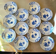 12 Porzellanteller Royal Copenhagen Blaue Blume Durchbruchrand/Helblonde