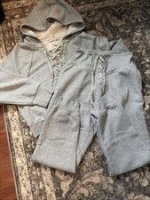 Victoria's Secret Women's Lounging Set Sweatpants sm and Sweatshirt med Grey