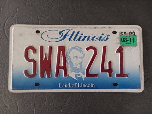 2011 Illinois SWA 241 License Plate Land of Lincoln