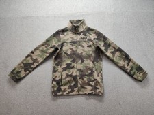 Columbia Boy Jacket L Green Camo 100 Polyester Fleece Full Zip Pockets Outdoor