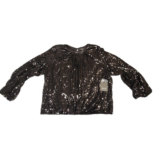 Simply Vera Vera Wang Top Women’s XL Sequined Blouse Quarter Sleeve Dressy NWT