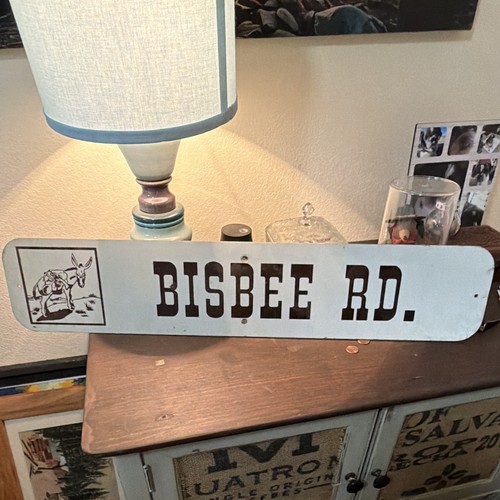 Bisbee Rd. Metal Street Sign w/ Donkey Graphic Hanging Wall Mount