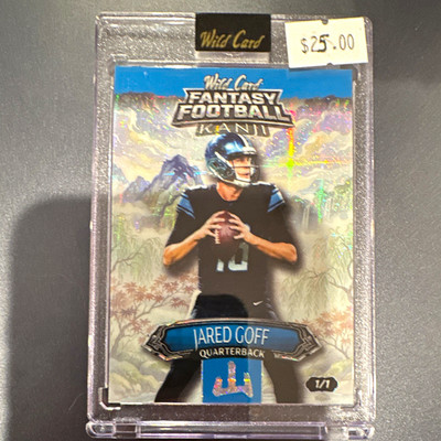 Wild Card Fantasy Football Kanji Jared Goff 1/1 Lions NFL FKMPL2-JG