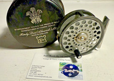 Raro mulinello vintage Hardy The Featherweight Trout Fly con custodia imbottita resistente