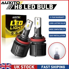 2PCS H11 H8 H9 LED Bulbs High Low Beam Headlight 200W 6500K White Super Bright