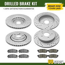 Front Rear Drilled Rotors And Brake Pads for 2015-2020 2021 NX200t NX300 NX300h