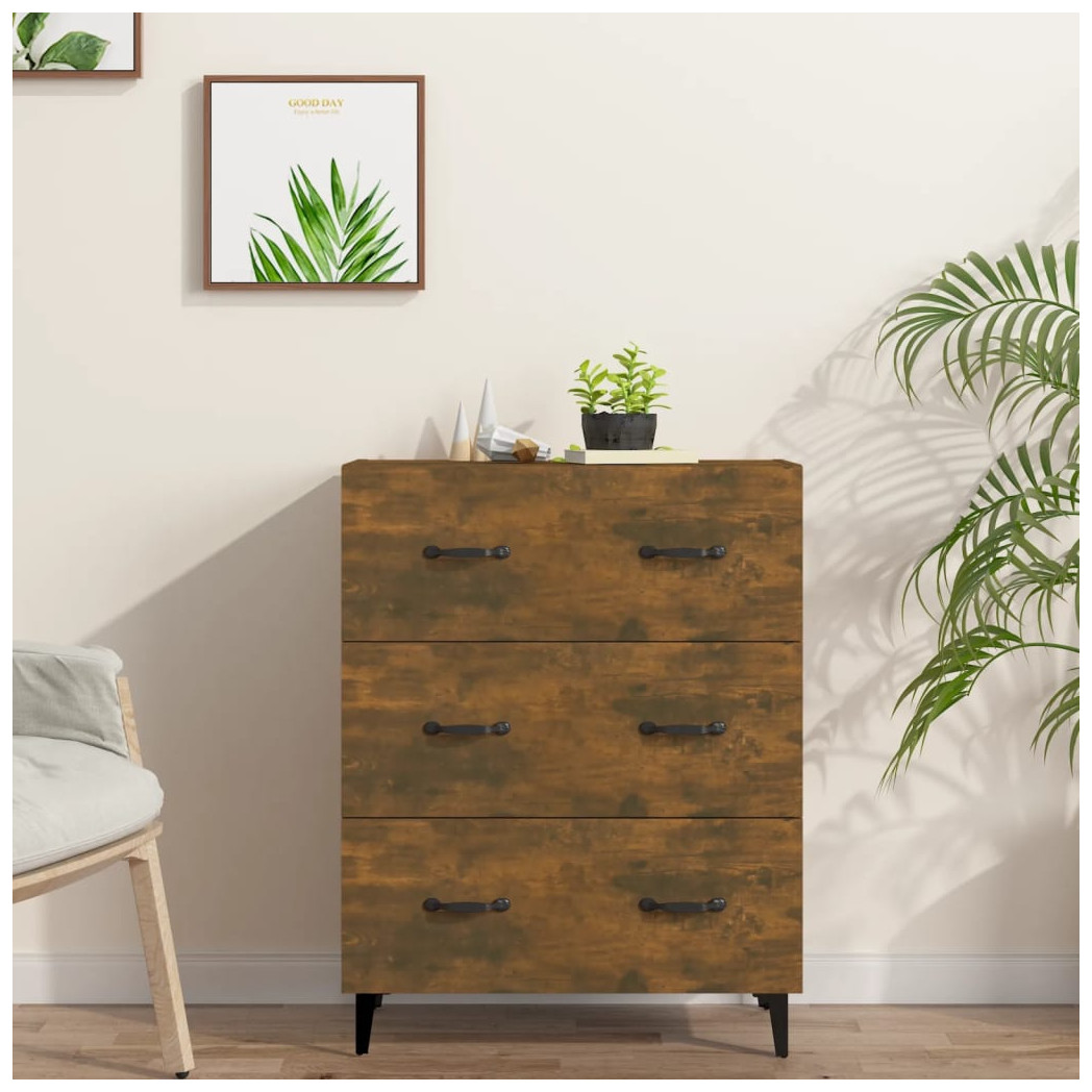 vidaXL Sideboard Smoked Oak Engineered Wood Brown - Image 2