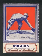 1935 Wheaties Series 1 Frank Frisch (St. Louis Cardinals) - HIGH GRADE!