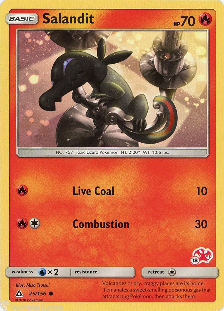 Salandit 25/156 Common Mint Pokemon Card :: Charizard Stamp ::