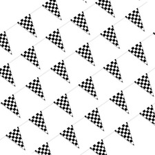 100Ft Black and White Checkered Flag Banner - Racing Flags for Nascar Cars Birth