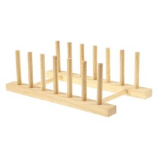 Wooden Dish Plate Cup Stand Cupboard Rack Holder Kitchen Storage Drying 26x15x12