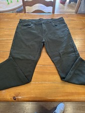 JACHS NEW YORK Men's Cotton Blend Casual Pants Olive Straight Leg Button