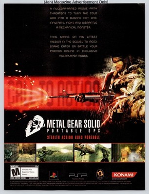 Metal Gear Solid Portable Ops PSP Konami Stealth Snake Action 2007 Advertisement