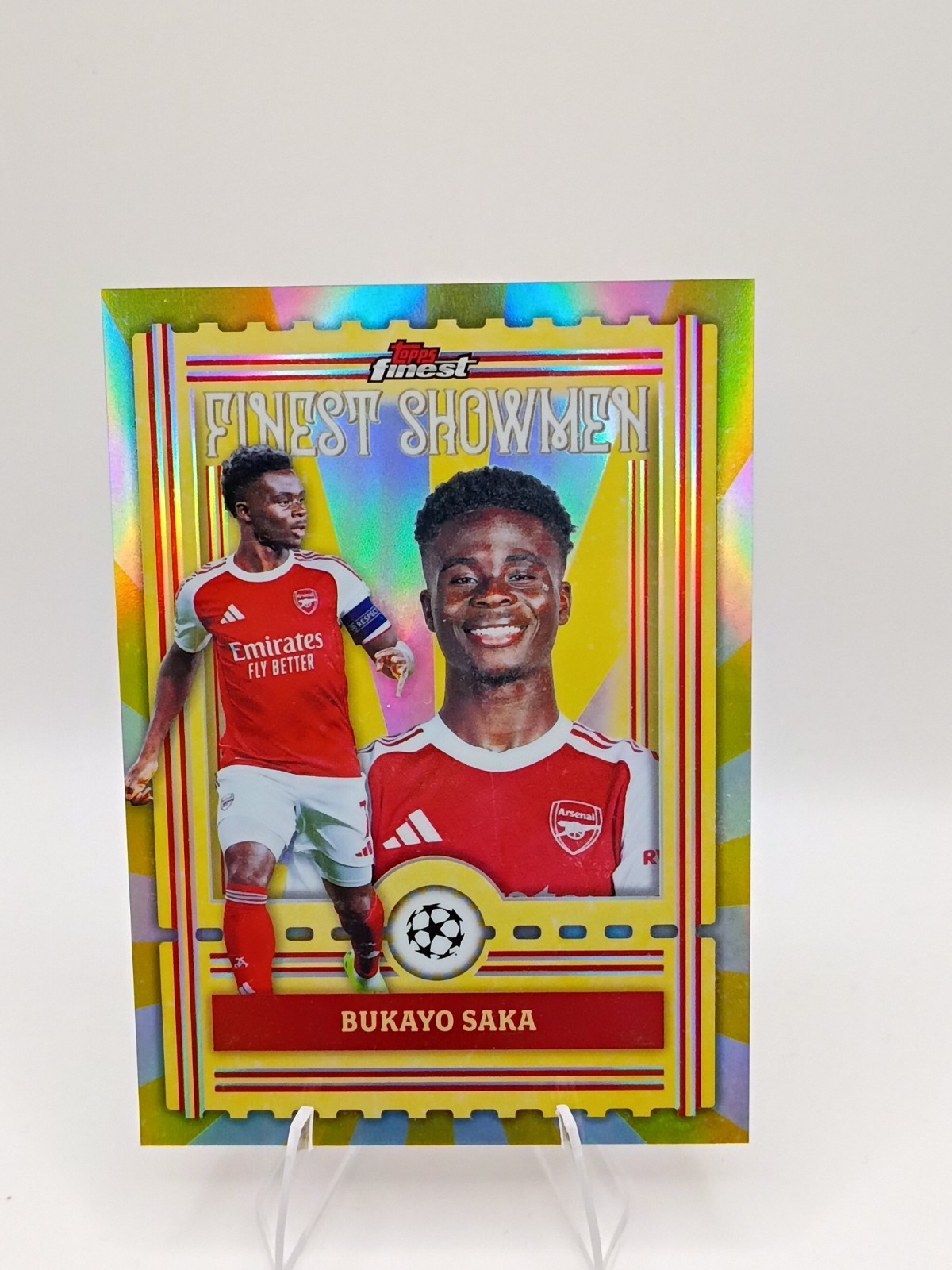 2025-26 Topps Finest UEFA Club Finest Showmen FS-8 Bukayo Saka, Arsenal FC