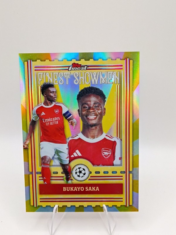 2025-26 Topps Finest UEFA Club Finest Showmen FS-8 Bukayo Saka, Arsenal FC