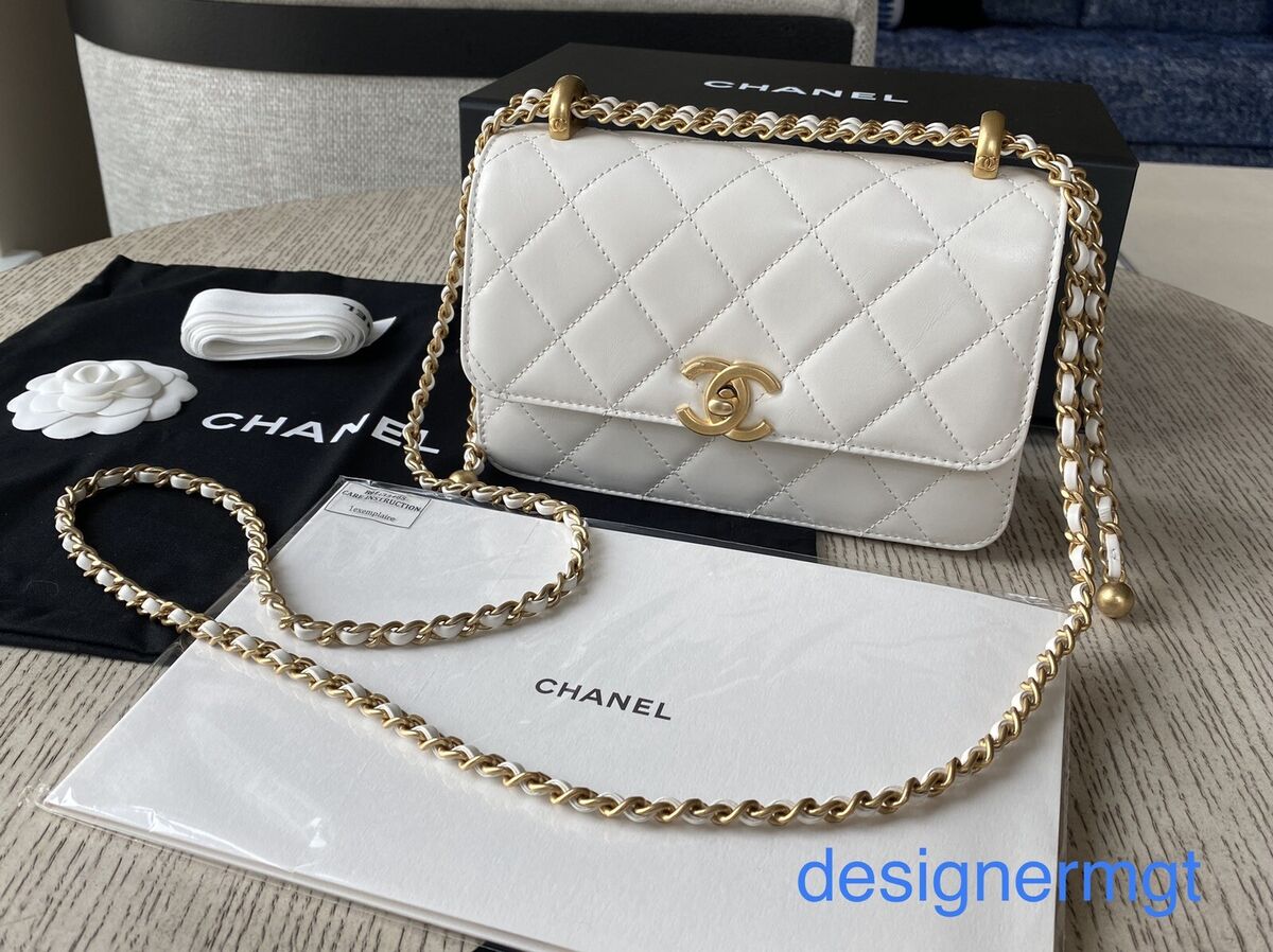 🔥Chanel New 21a Perfect Fit 雙金珠/ 小金球Mini Flap Bag 19cm 牛皮‼️, 名牌, 手袋及銀包-  Carousell