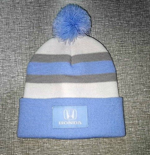 Honda White Striped Pom Pom Beanie | eBay