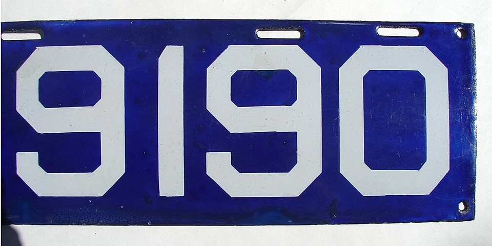 Placa de licença 1913 Connecticut porcelana original # C9190 - Imagem 3 de 4