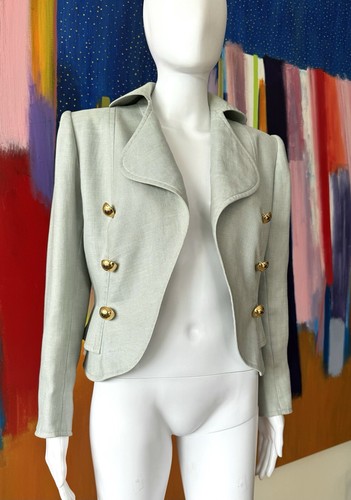 Vintage Christian Lacroix Haute Couture (Spring 1988) S jacket grey linen silk - Picture 4 of 24