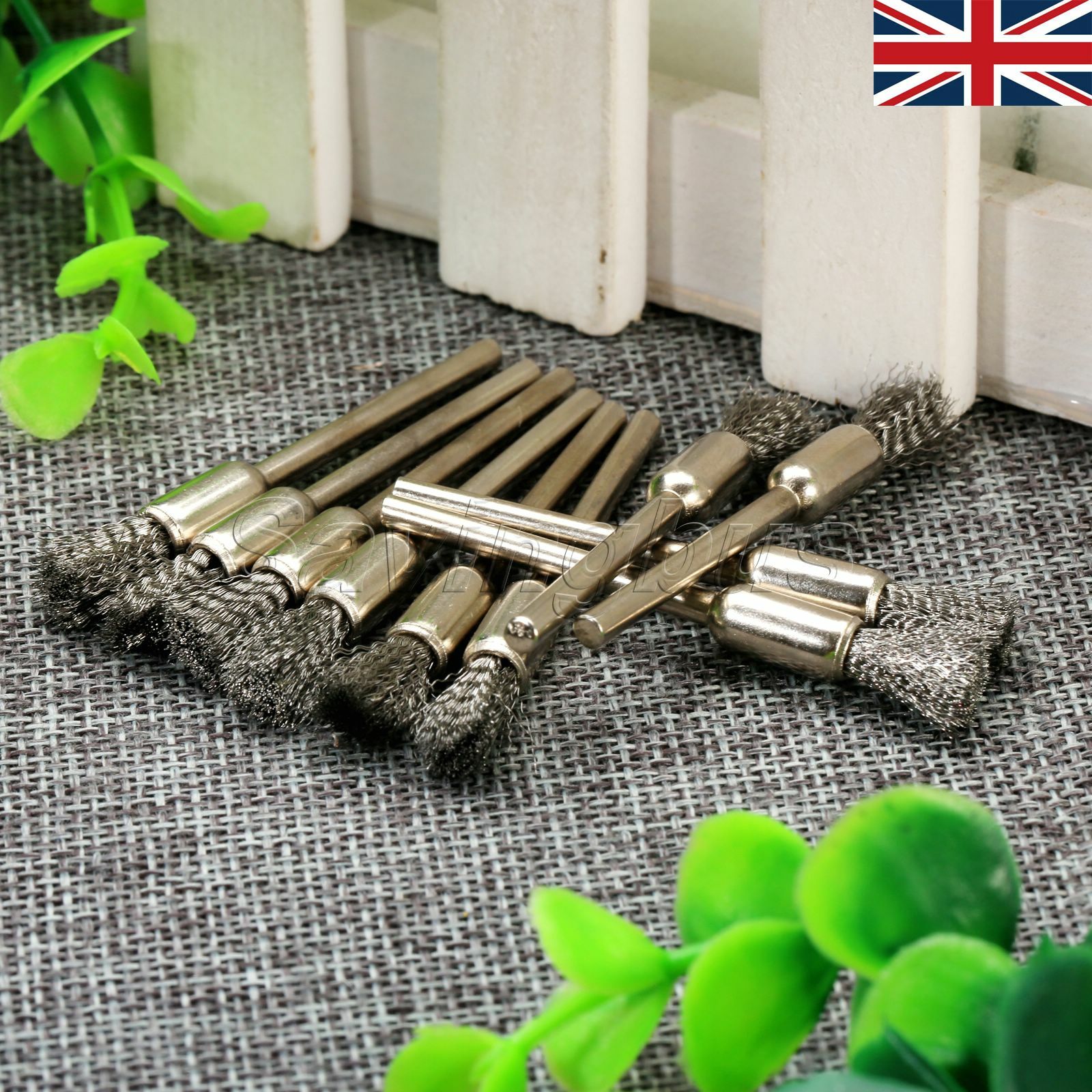 15-Piece T-Shape Stainless Steel Wire Brush Wheels – 1/8" Mandrel, 25mm Diameter, For Dremel & Rotary Tools, Rust Removal & Polishing