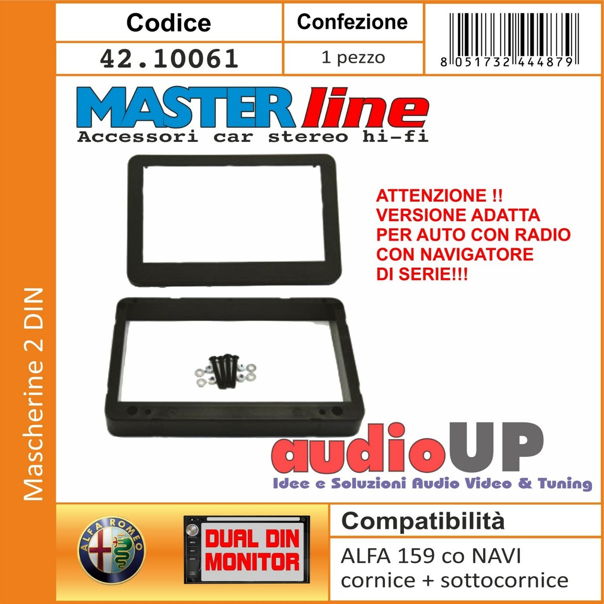 Mascherina Autoradio 2 DIN Per Alfa Romeo 159 Senza Navigatore - Cornice Completa 2 Pezzi - Foto 5