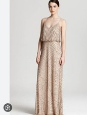 Adrianna Papell Women's Beaded Blouson Sleeveless Gown Size 14 COLOR LPK 95