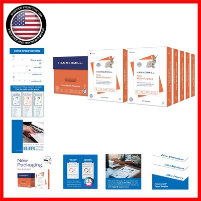 Sustainable 20 lb Copy Paper, 8.5 x 11, 10 Reams - 5,000 Sheets - Eco-Friendly