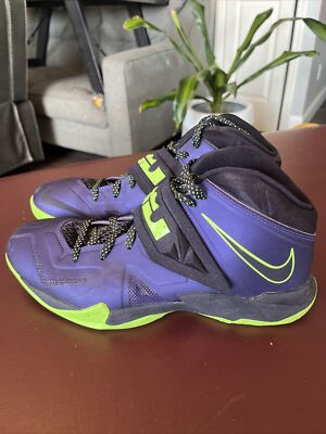Nike Lebron Zoom Soldier VII Mens Size 10 Basketball Court Purple Green  Lime