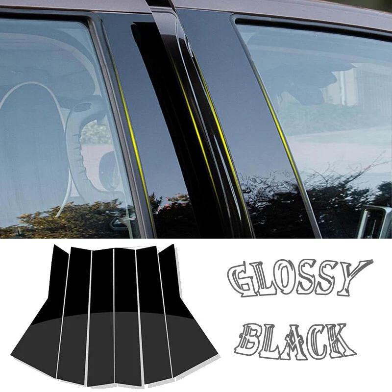 Postes de pilar negros brillantes para Dodge Journey 2009-2020 cubierta de puerta ventana Foto 2 de 4