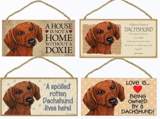 Dachshund Red Dog Sign Plaque 10"x5" House not Home Spoiled Love Advice