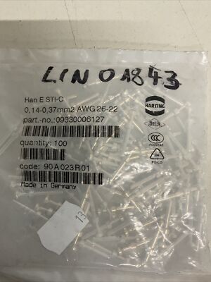 100 Stück Grimpkontakt Harting Han E STI-C.  O,14-0,37mm. AWG 26-22. 09330006127