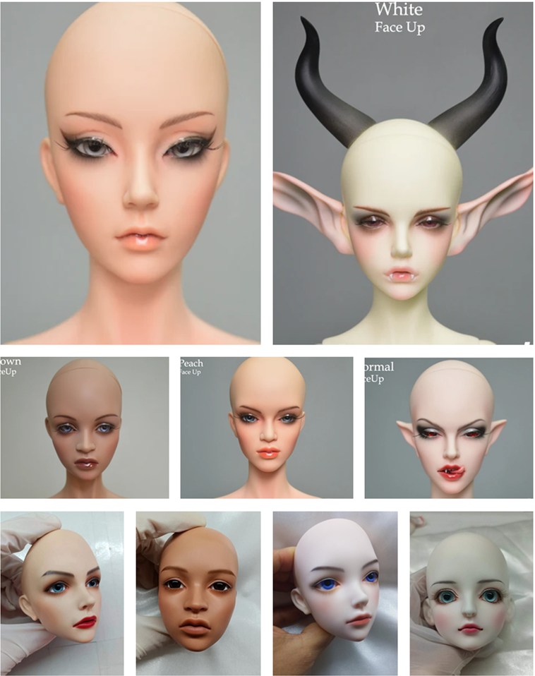 1/3 BJD Doll Head Only Nude Head Face Make UP+Eyes Resin Toys Gift