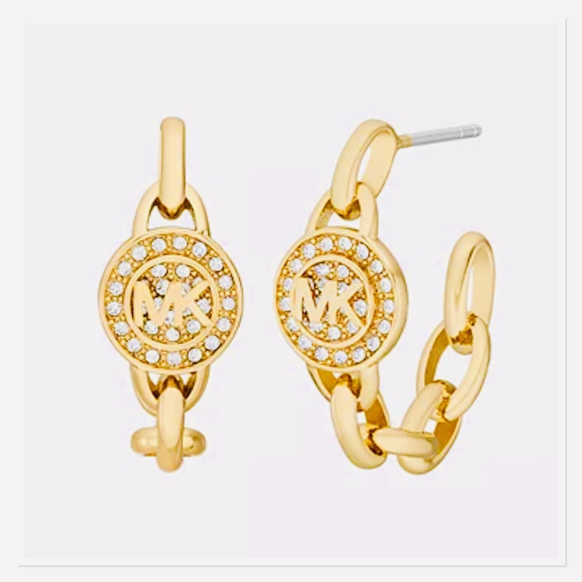 MICHAEL KORS MK Fashion Gold-Tone Brass Hoop Earrings UK