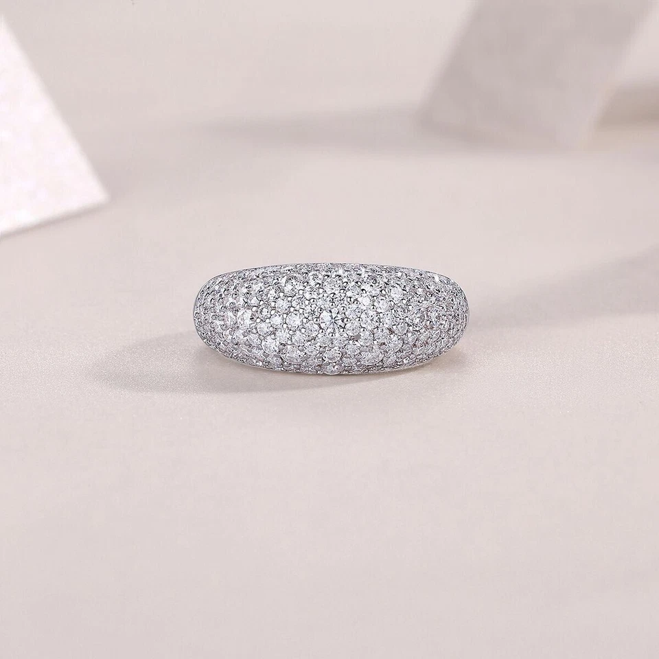 Anello in argento sterling multi cristallo da donna gioielli alla moda... - Immagine 3 di 4