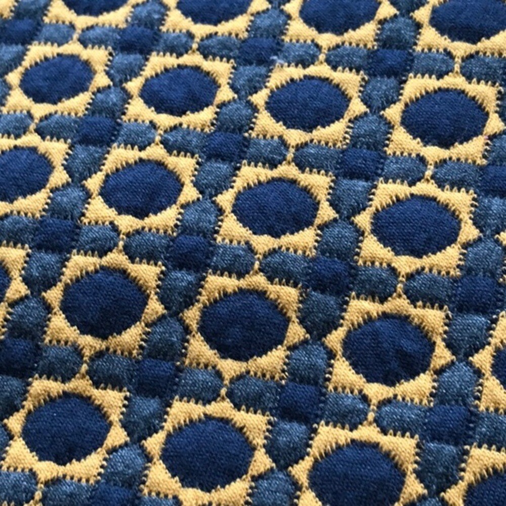 Loft Geometric Pattern Gold-Navy Shift Dress - image 9