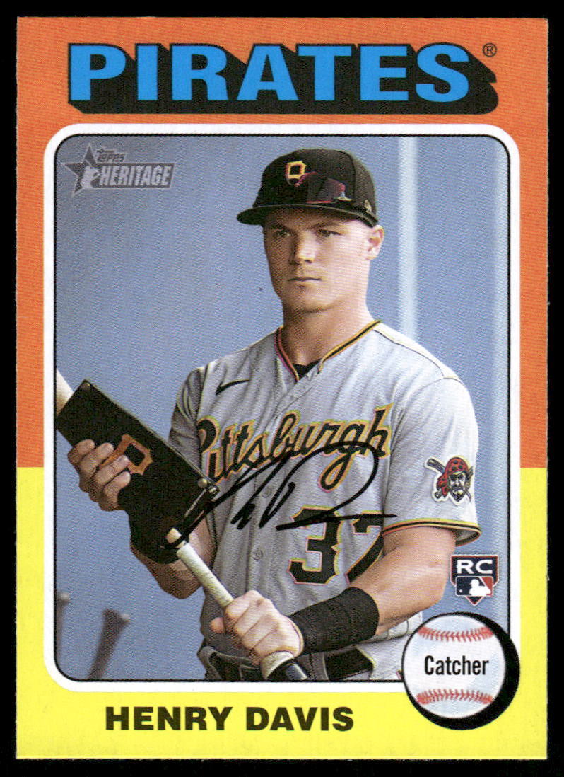 Henry Davis 2024 Topps Heritage #415 Rookie Pittsburgh Pirates