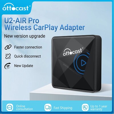 Ottocast U2Air Pro Wireless Carplay Adapter for iPhone USB Plug&Play Converts US