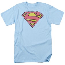 SUPERMAN DISTRESSED SHIELD Licensed Adult Men's Graphic Tee Shirt SM-5XL