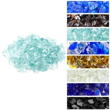 Crushed Fire Glass for Natural or Propane Fire Pit Fireplace & Landscaping10 ...