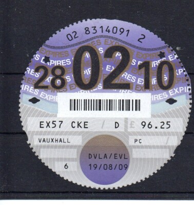 GB Road Tax Disc - Feb. 2010 - siehe Kommentare in Beschreibung und unten