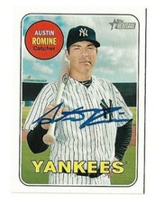 New York Yankees AUSTIN ROMINE  Signed 2019 Topps Heritage Update Card #635