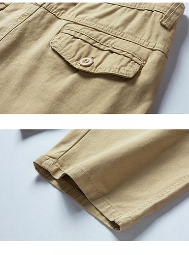 Men's Cotton Cargo Shorts Lounge Summer Flat Front Shorts Casual Half Pants - Picture 11 of 18