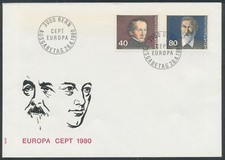 Schweiz 1980 Mi.-Nr. 1174-1175 FDC Bedeut. Persönlichkeiten  Switzerland F.D.C.
