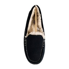 UGG Ansley Black Suede Comfort Slip On Slippers Moccasins Womens Size 8 1106878