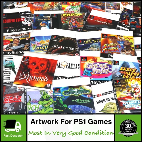 Box Art Artwork Front & Back Rear Inlays Inserts For Sony PS1 Games | LIST 2
