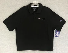 NEW! Champion Polo Shirt Mens Medium/Large Black Golf Athleticwear Cotton