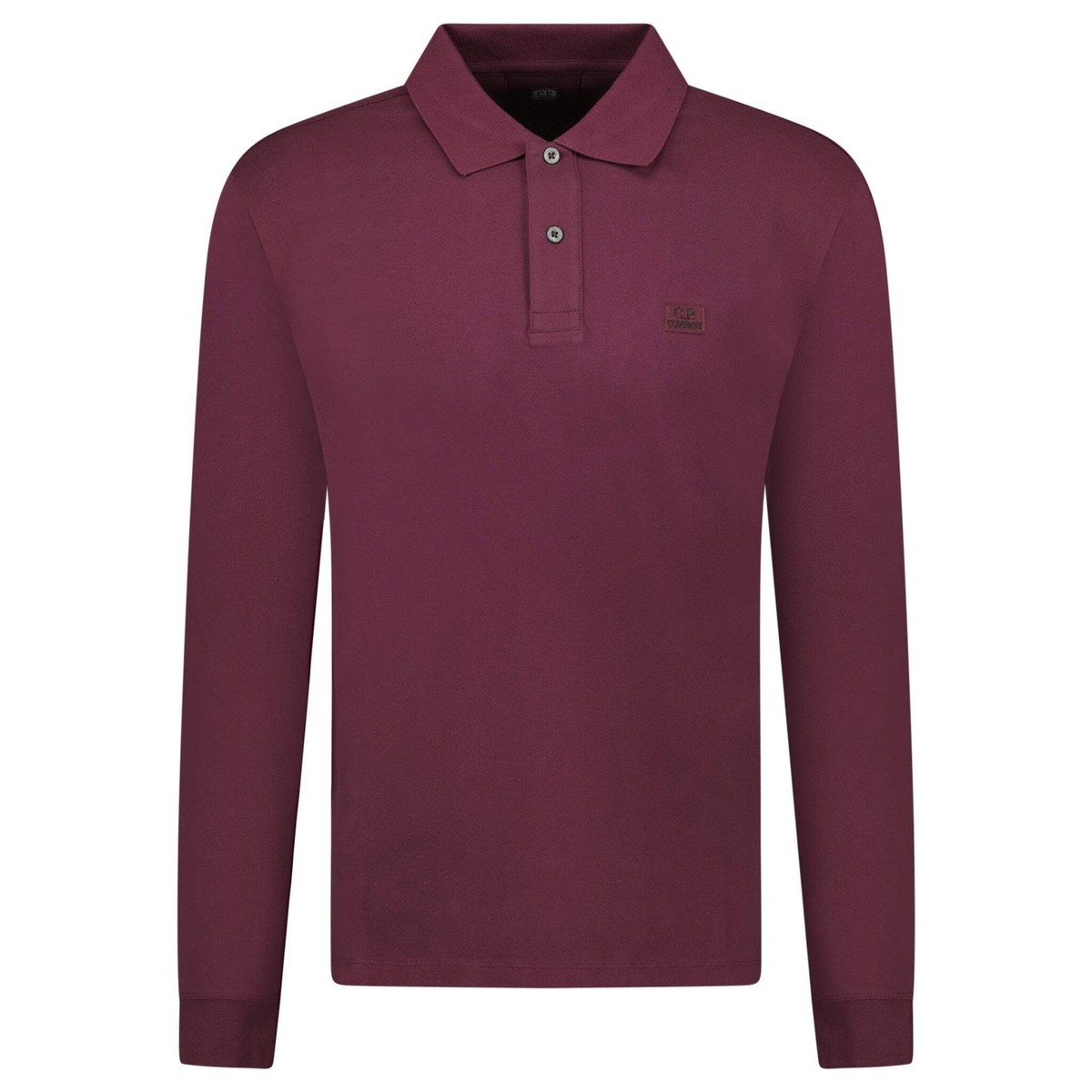 CP Company Long Sleeve Piquet Polo T-Shirt Potent Purple UK