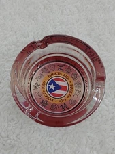 Ashtray Glass Round Cigarettes Holder Puerto Rico Flag Cenicero Souvenir 4