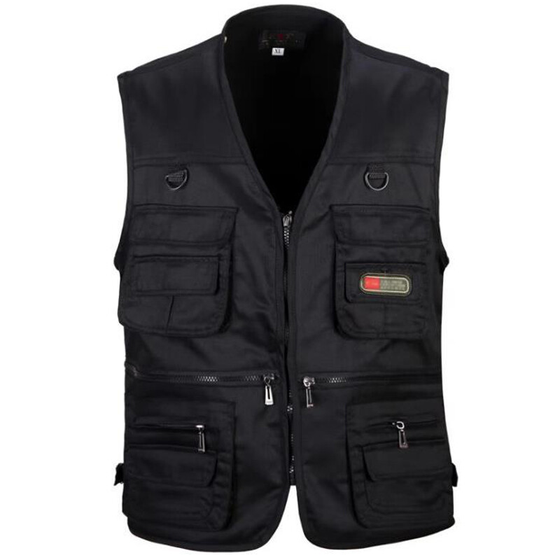Men Multi Pocket Utility Cargo Vest 
