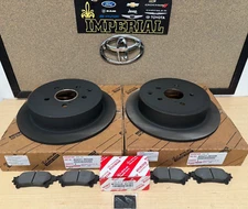 2010-2015 LEXUS RX350 RX450H REAR GENUINE OEM BRAKE ROTORS AND TCMC BRAKE PADS